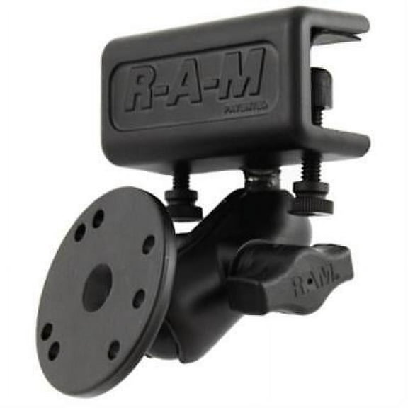 RAM-B-177-202U RAM Mounts Glare Shield Clamp w/ Short Double Socket Arm & Round Base & AMPS Hole Pattern