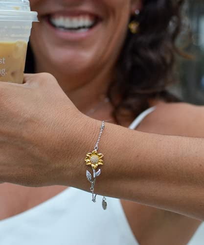 I am a better person because of you, Happy! Sunflower Bracelet, Mother Jewelry, Brilliant Gifts For Mother from Son Daughter, Mothers day, Gift for mother, Bracelet for mother, Sunflower jewelry