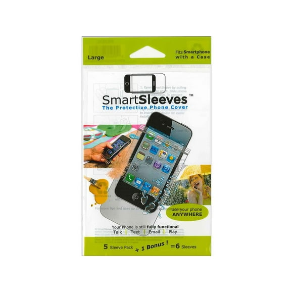 PS35XL CLEARBAGS SMARTSLEEVES SMARTPHONE COVER 6PC LARGE