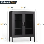 CHSHIN Office Metal Storage Cabinet, Black, 31.5''
