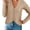 khaki, variant on Women's Long Sleeve Button Down V‑Neck Knit Cardigan Scalloped Trim Sweater