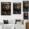 thumbnail image 4 of Designart "Vibrant Lion Black and White Portrait I" Animals Canvas Wall Art, 4 of 5