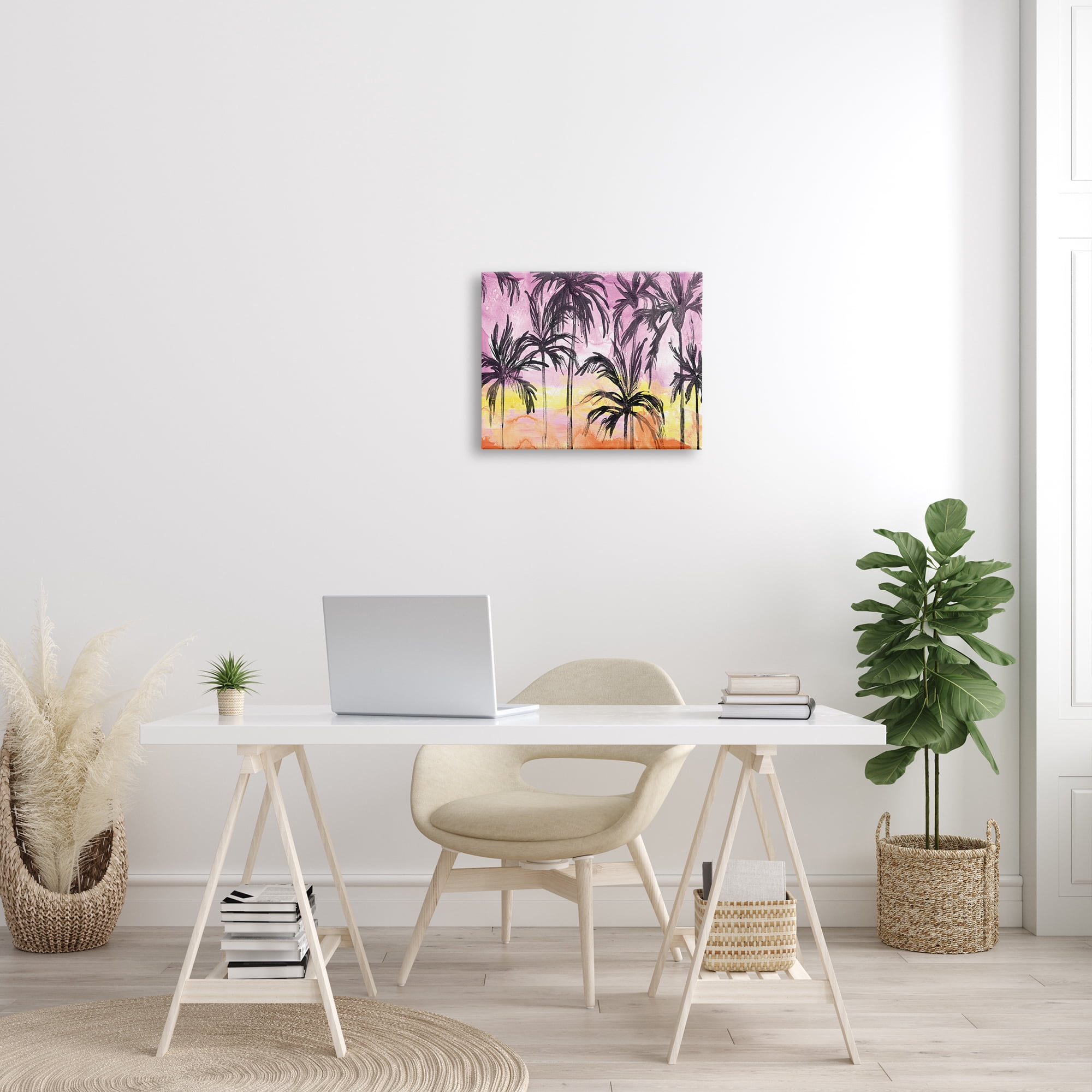 Stupell Industries Tropical Island Sunset Whimsical Palm Trees Silhouettes, 16 x 20, Designed by June Erica Vess