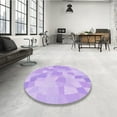 thumbnail image 4 of Ahgly Company Machine Washable Indoor Round Transitional Heliotrope Purple Area Rugs, 7' Round, 4 of 7