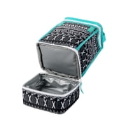 Arctic Zone Dual Compartment Lunch Bag Plus with Microban® Protected Easy Clean Lining, Black and White Aztec