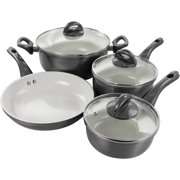 7 Piece Aluminum Nonstick Cookware Set in Grey with Bakelite Handles