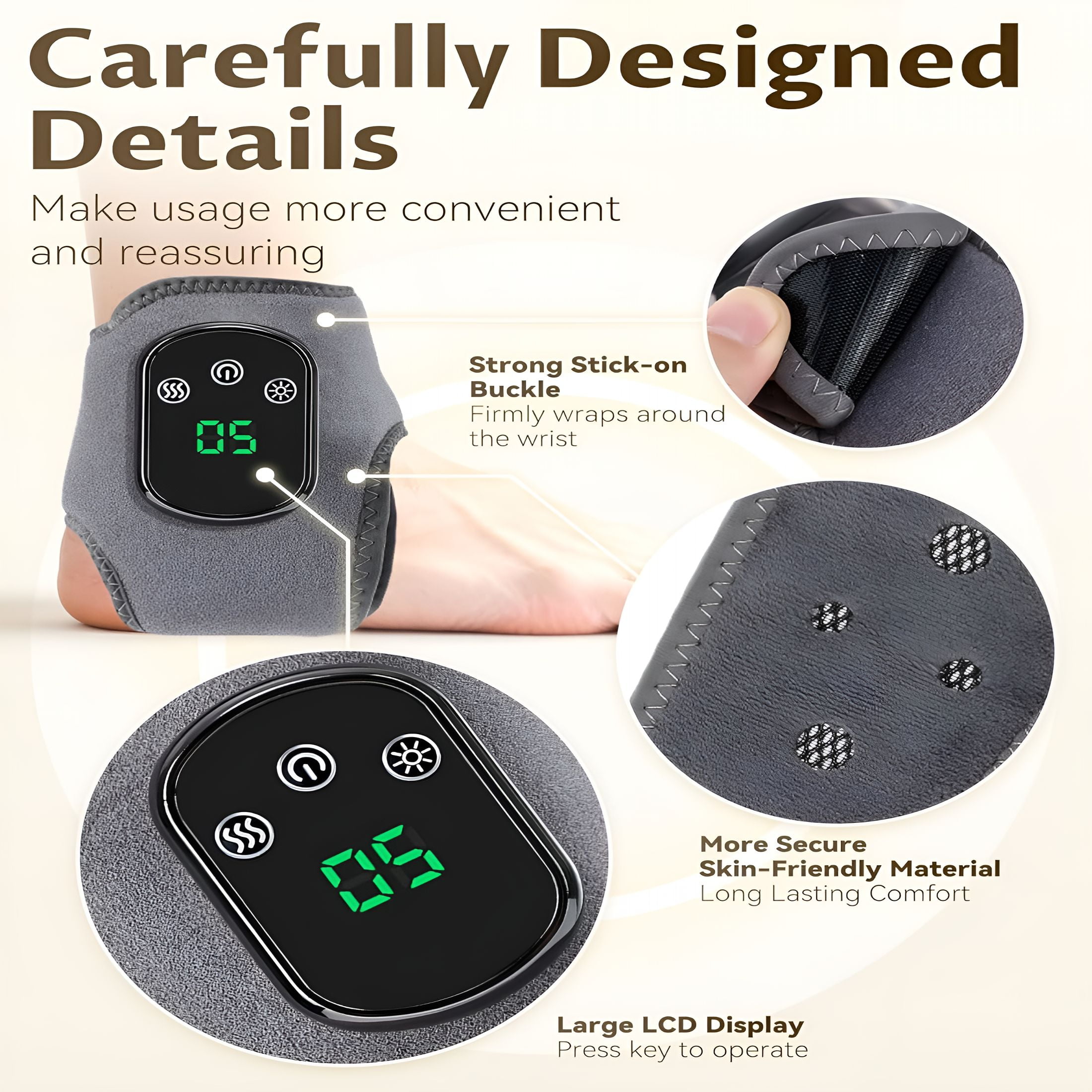 XIRQI 3 in 1 Triple Method Massager-Heat Therapy,Shiatsu Kneading,Air Compression,Massager for Foot Massage,One-Click Operation Wireless Lengthened Shoulder Massager with Heat