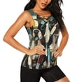 thumbnail image 2 of Fotbe Colorful Bulldog Duo Blusas Sin Mangas para Mujer – Estilo Casual, Corte Suelto, Slim-Fit, Cuello Redondo Deportivo, Tops de Verano para Gimnasio y Yoga-Small, 2 of 7