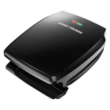 George Foreman GR340FB Classic Plate Electric Indoor Grill and Panini Press, 4-Servings, Black