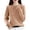 Khaki, variant on Loose Fit Lace Trim Knit Pullover Sweater Long Sleeve Lightweight For Fall And Winter Seasons Casual Comfort Wear