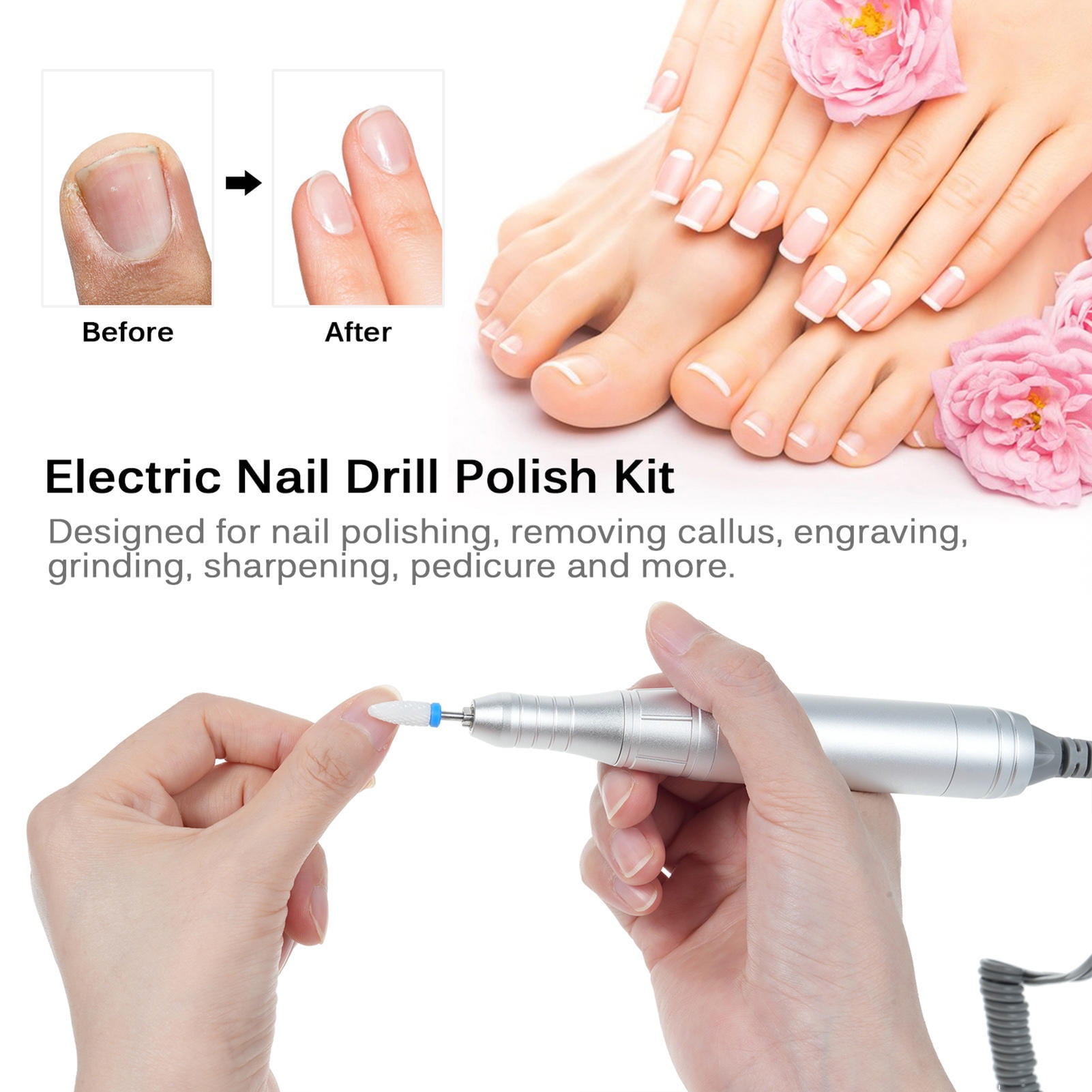 BOKYAN Cordless 30,000 RPM Nail Drill Kit – Rechargeable, Dual‑Direction, 2500 mAh Battery, LCD Speed Display, Portable Manicure & Pedicure Tool