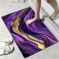 thumbnail image 5 of Purple Gradient Golden Embellishment Flowing Ripples Swirls Fluid Art Flannel Kitchen Rug Non Slip Washable Runner Mat Bathroom Living Room Doormat, 5 of 13