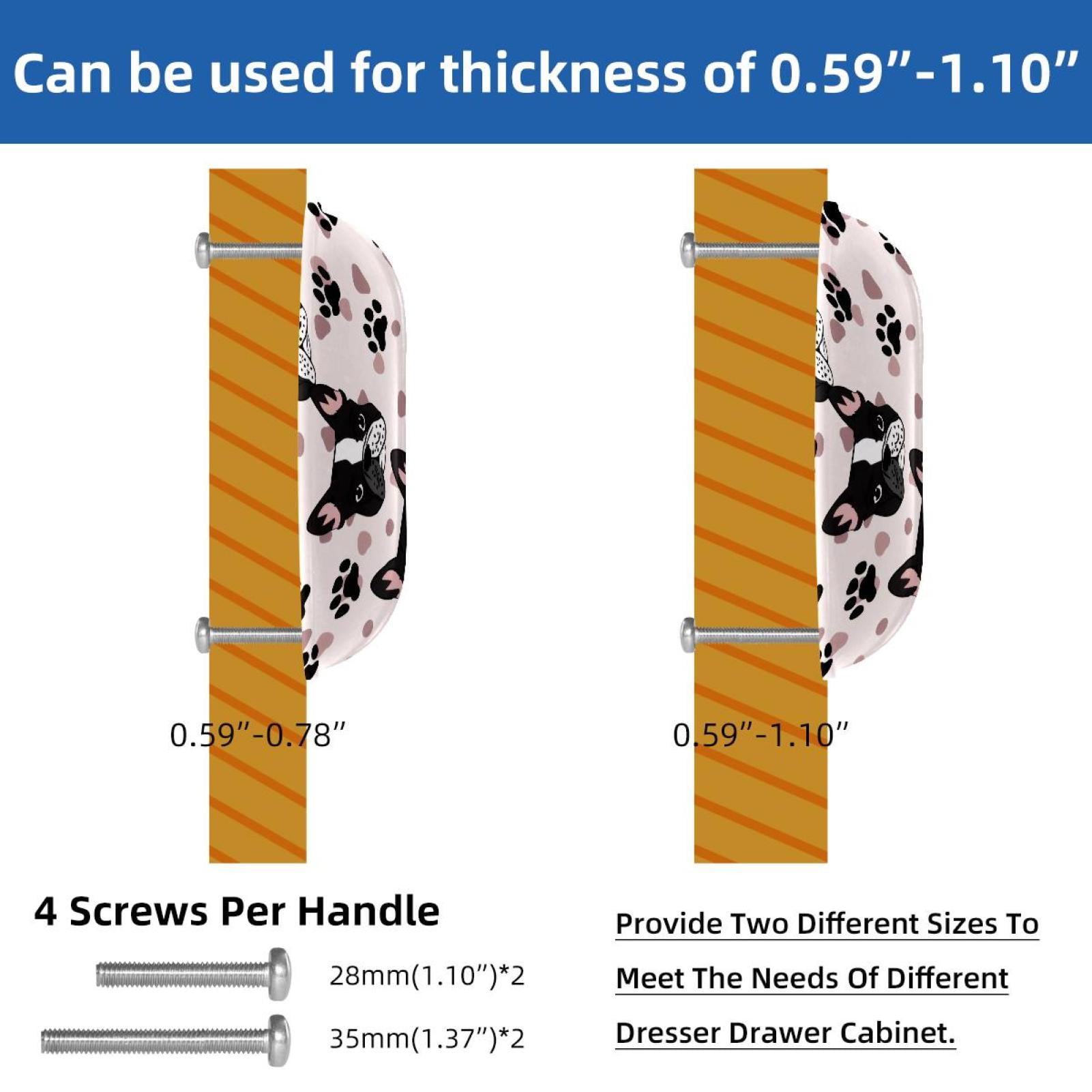 PhooArto 6 Pcs Cup Drawer Pulls, Cute Dog Paw Bulldog Pattern Shell Shape Handles Cabinet Knobs for Dresser Cupboard Closet Wardrobe with Screws