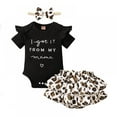 thumbnail image 1 of GYRATEDREAM 0-18M Infant Baby Girls Letters Romper+Floral Shorts+Headband Baby Clothes Set, 1 of 3