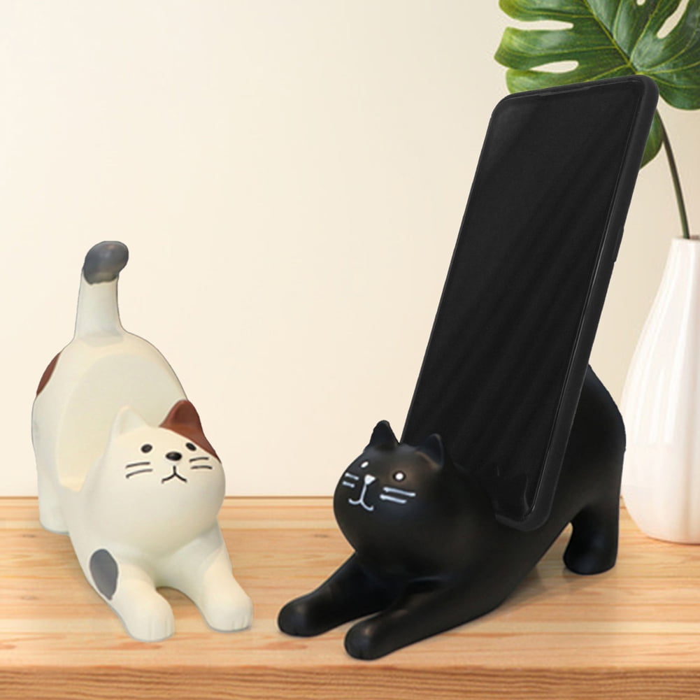 Cheer.US Desk Cell Phone Holder Stand Cute Stretching Cat Kitty Cute
