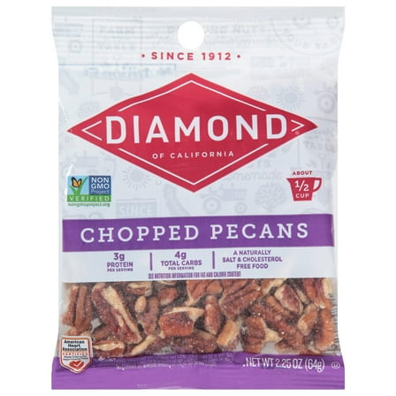 Pack Of 2 Diamond of California Chopped Pecans - 2.25 oz (Packaging May Vary)