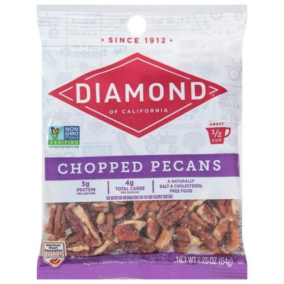 Pack of 4 Diamond of California Chopped Pecans - 2.25 oz - Package may vary