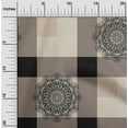 thumbnail image 2 of oneOone Cotton Cambric Light Brown Fabric Asian Block With Check Sewing Craft Projects Fabric Prints By Yard 42 Inch Wide, 2 of 4