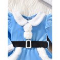 thumbnail image 6 of Miaouyo Infant Baby Girls Christmas Romper Dress 1 3 6 9 12 18 Months Plush Patchwork Long Sleeve Jumpsuits and Cute Santa Hat Set, 6 of 9