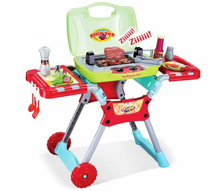 Deluxe Kitchen BBQ Pretend Play Grill Set W/ Light And Sound Set Cook Kids Fun 