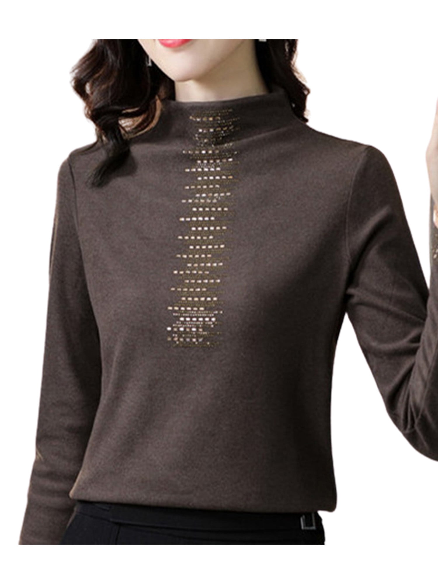 high neck woolen blouse