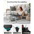 thumbnail image 3 of Laptop table for bed, floor standing desk | portable, folding legs, tablet recess, drawer, black, 3 of 3