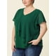 thumbnail image 2 of Blusas Con Volantes En Capas Y Cuello En V De ManCorPaMujer De TalGrande Verde 4XL, 2 of 5