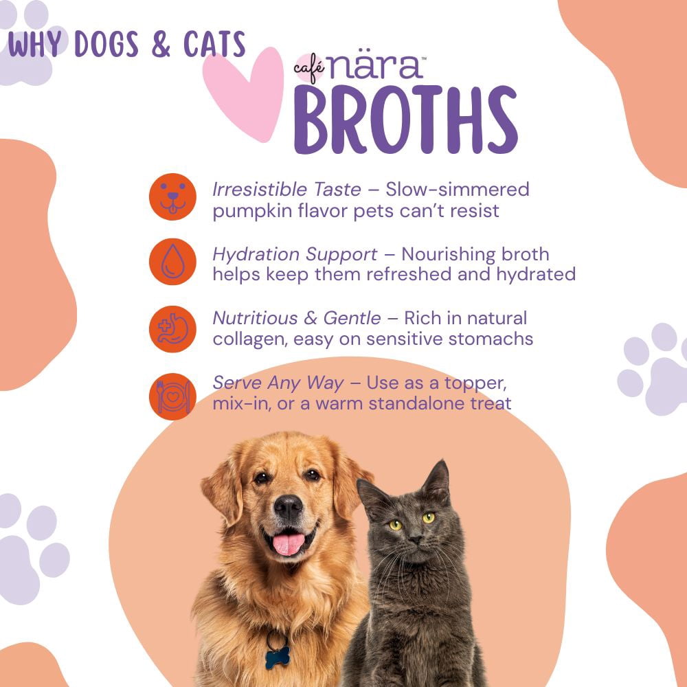 Café Nara Pumpkin Broth Meal Topper for Dogs and Cats - 1.1 lbs. (Pack of 12)