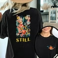 thumbnail image 2 of Psalm 46:10 T-Shirt, Be Still Abstract Floral Christian Art Tee, 2 of 6