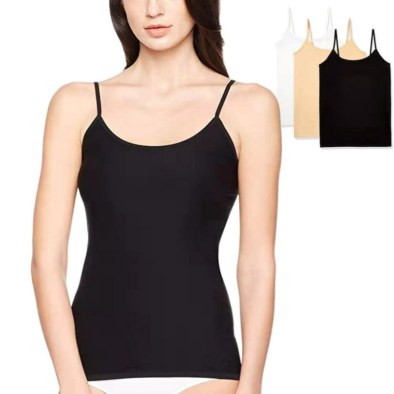 Womens Shapewear Camisole Tops -Scoop Neck Compression Cami Tops Body  Shape-Tummy and Waist Control Seamless Body Shapewear Camisole 