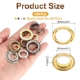 thumbnail image 2 of Uxcell 100 juegos de ojales de 3/8" con arandelas para cinturones, ropa, núcleos de cuentas, proyecto de bricolaje en oro, plata, gris y bronce, 2 of 7