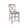 thumbnail image 4 of Southwestern Sanctuary 24-In Seat Height Solid Wood Counter Stool in Washed Gray Taupe with Box Seat - 40.75-In High, 28.5 lb, 4 of 6