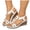 White, variant on Women's Slingback Wedge Sandals Slip On Summer Slippers with Metallic Accents Comfortable Dressy Platform Walking Shoes Black Size 6