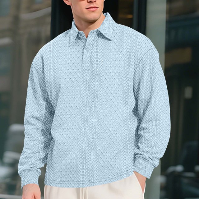 pstuiky camisas de hombre de manga larga, Blusa/camiseta informal de manga larga con cuello vuelto de color liso para hombre camisetas de hombre xl