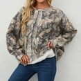 thumbnail image 6 of Fshinging Oversized Hoodie Womens Sweatshirts Maple Leaf Print Camo Long Sleeve Crewneck Loose Fit Pullover Sweaters, 6 of 6