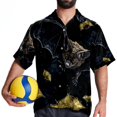 thumbnail image 4 of Bats Men's Short Sleeve Poplin Beach Shirts, Casual Printed Button Down Summer Hawaiian Shirt - Unisex, 4 of 6