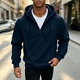 thumbnail image 7 of Eygvbb Men's Quarter Zip Hoodie Long Sleeve Pullover Sweatshirt With Zipper Pockets Drawstring Hood Loose Fit Versatile Trendy Casual Top, 7 of 7