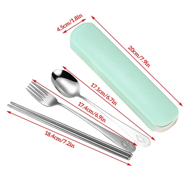 Portable Chopsticks Spoon Fork Set Stainless Steel Flatware Set