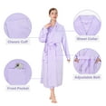 thumbnail image 4 of Catalonia Fleece Robe For Women with Side Pockets ,Lightweight Plush Warm Bathrobe, Fluffy Fuzzy Waffle Long Robes,Shower Spa Homewear , L , Purple, 4 of 7