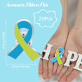 thumbnail image 4 of Alfileres de concientización sobre el cáncer cufieovh de color verde lima y azul claro x20, 4 of 7