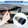 thumbnail image 2 of Unique Bargains 1 Pc Slant Cut Exhaust Tip 1.6" - 3.0" Inlet Stainless Steel Burnt Blue, 2 of 8
