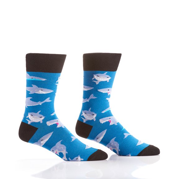 Yo Sox Men's Crew Socks SHARKS