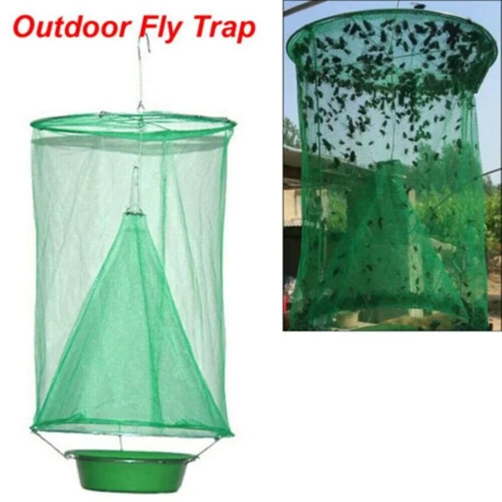 Fzsteel Fly Catcher Trap Reusable 6-Pack, Thick Gauze & Plastic Bowl Fly Trap for Outdoor & Indoor Use, Horse Fly Control for Farm, Ranch, Stable, Garden Pest Control