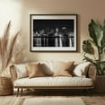 thumbnail image 3 of Peoria Skyline B&W - Peoria Illinois Photography Black and White City Skyline Nightlife Architecture Scenic Black Framed Wall Art Print 11 x 14 inches, 3 of 4