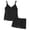 Black, variant on Ladies Pointelle 2 Piece Pajama Short Set
