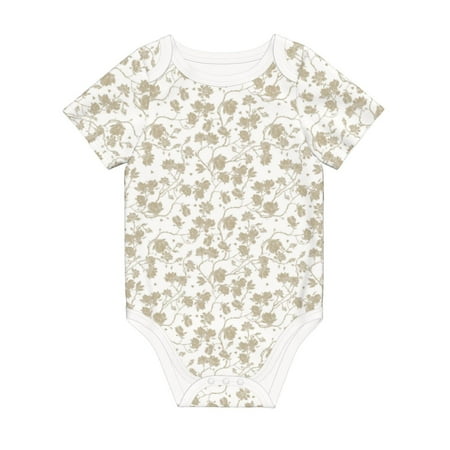 

Matuu Vintage Stylized White Color for Baby Short-Sleeve Bodysuit Soft Cotton Comfortable and Breathable Perfect for Newborns and Infants