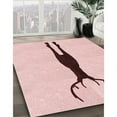 thumbnail image 3 of Ahgly Company Machine Washable Indoor Rectangle Transitional Pink Bubble Gum Pink Area Rugs, 8' x 12', 3 of 7