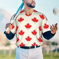 thumbnail image 6 of Balery Happy Canada Day Baseball Jersey for Men Casual Button Down Shirts Short Sleeve Active Team Sports Uniform-XX-Large, 6 of 9