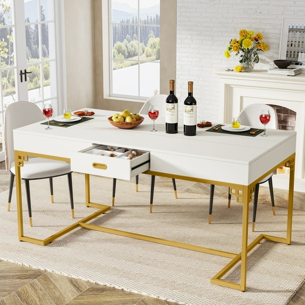 Tribesigns Dining Table for 4 to 6, 63 Inch Rectangular Kitchen Table