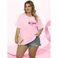 thumbnail image 5 of DEXIO Plus Size Pink Ribbon Shirts Breast Cancer Awareness Gifts Red Heart I Wear Pink Short Sleeve T Shirt Tops Tees,1X, 5 of 7